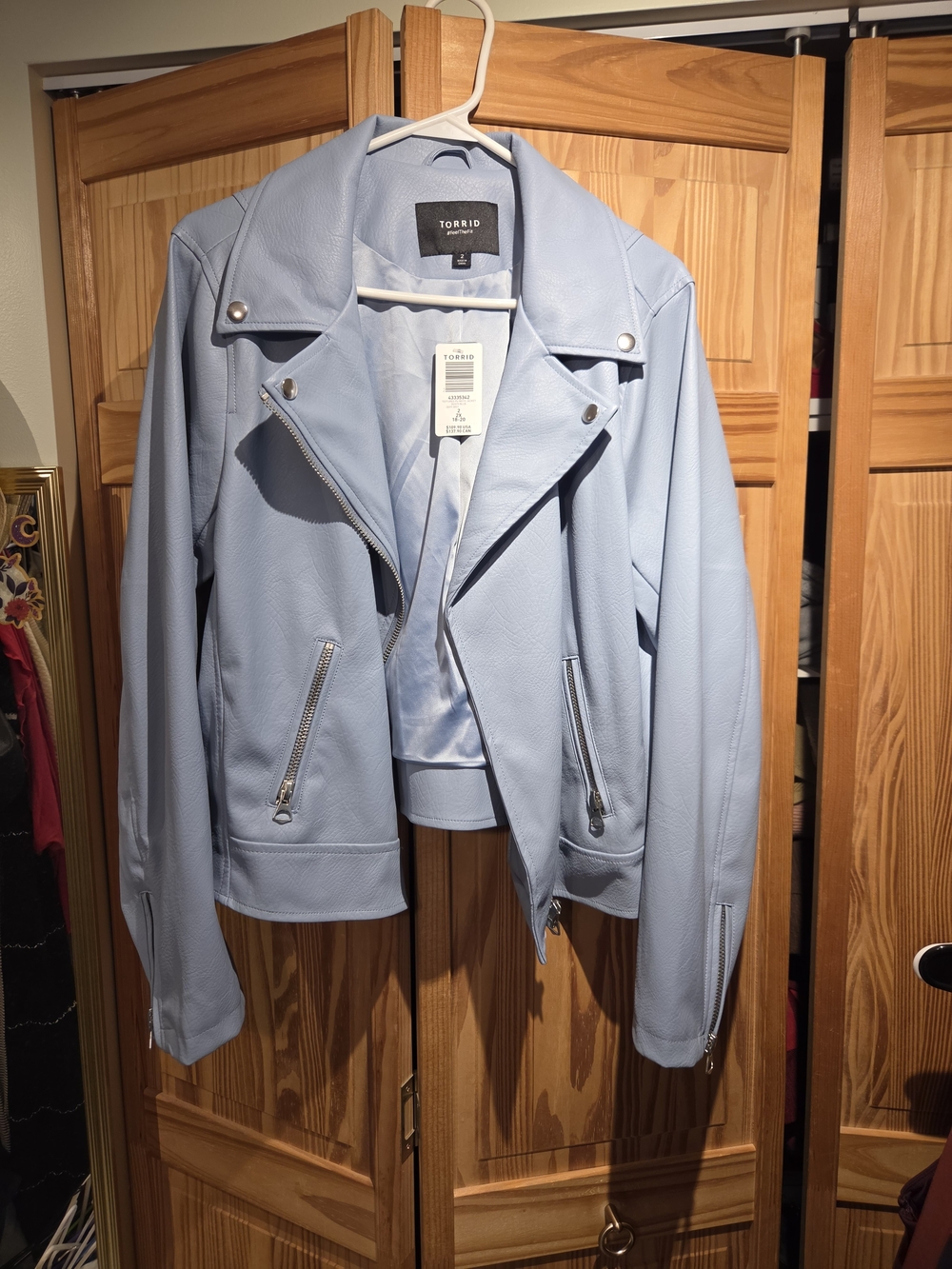 torrid Light Blue Faux Leather Moto Jacket